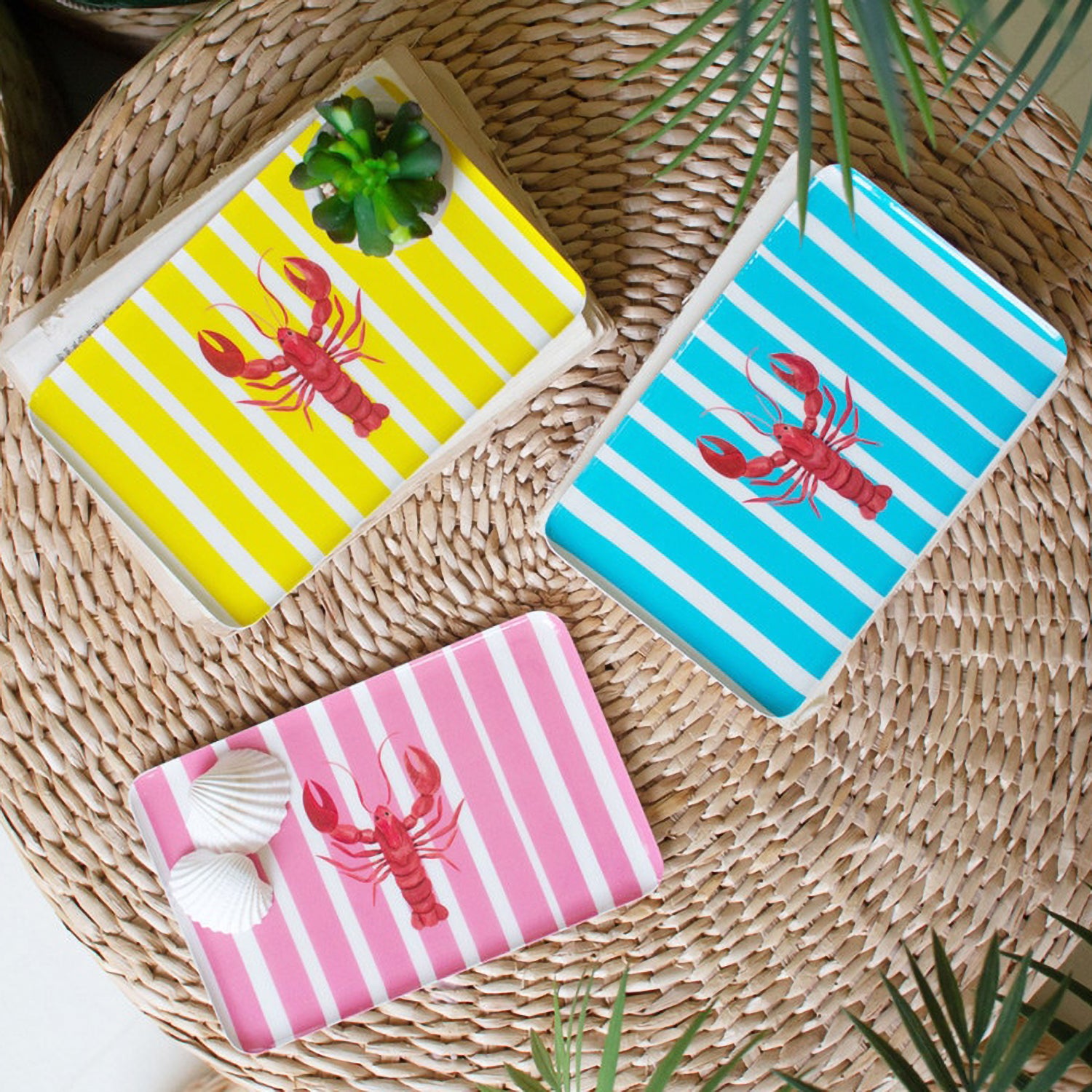 Lobster Trinket Tray Set of 3