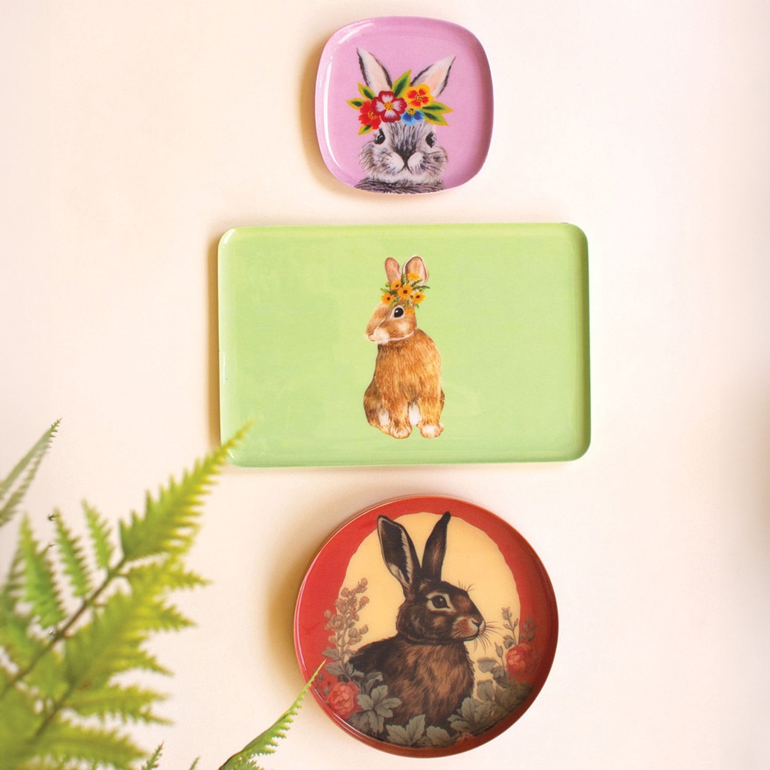Rabbit Trinket Tray Set of 3