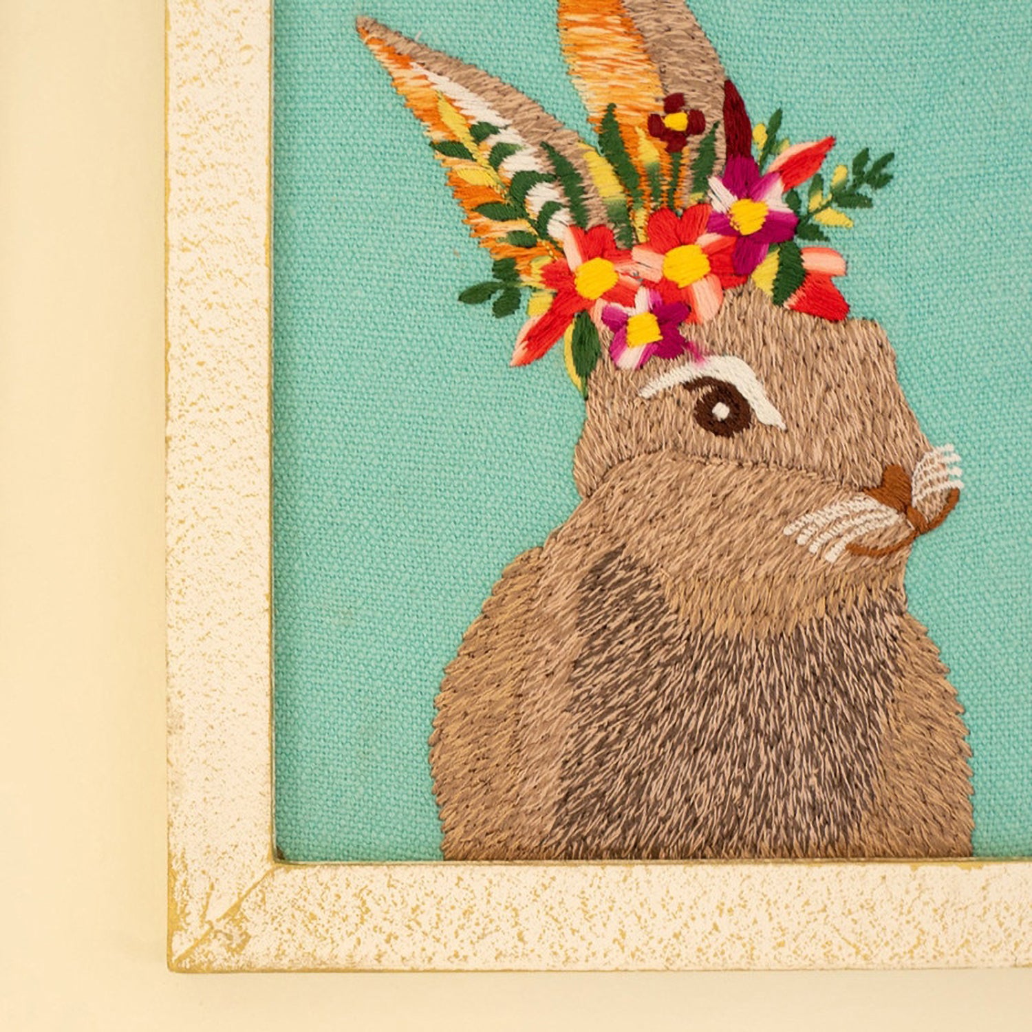 Rabbits Embroidery Framed Artwork Set of 2