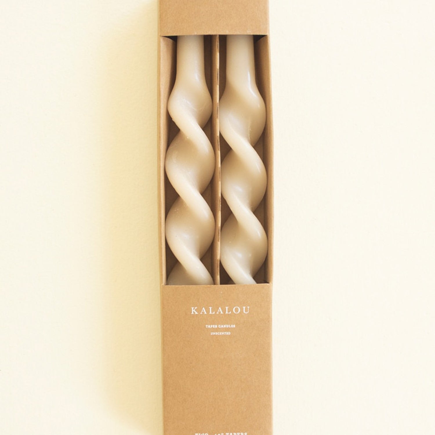 Spiral Ivory Taper Candle Set of 2