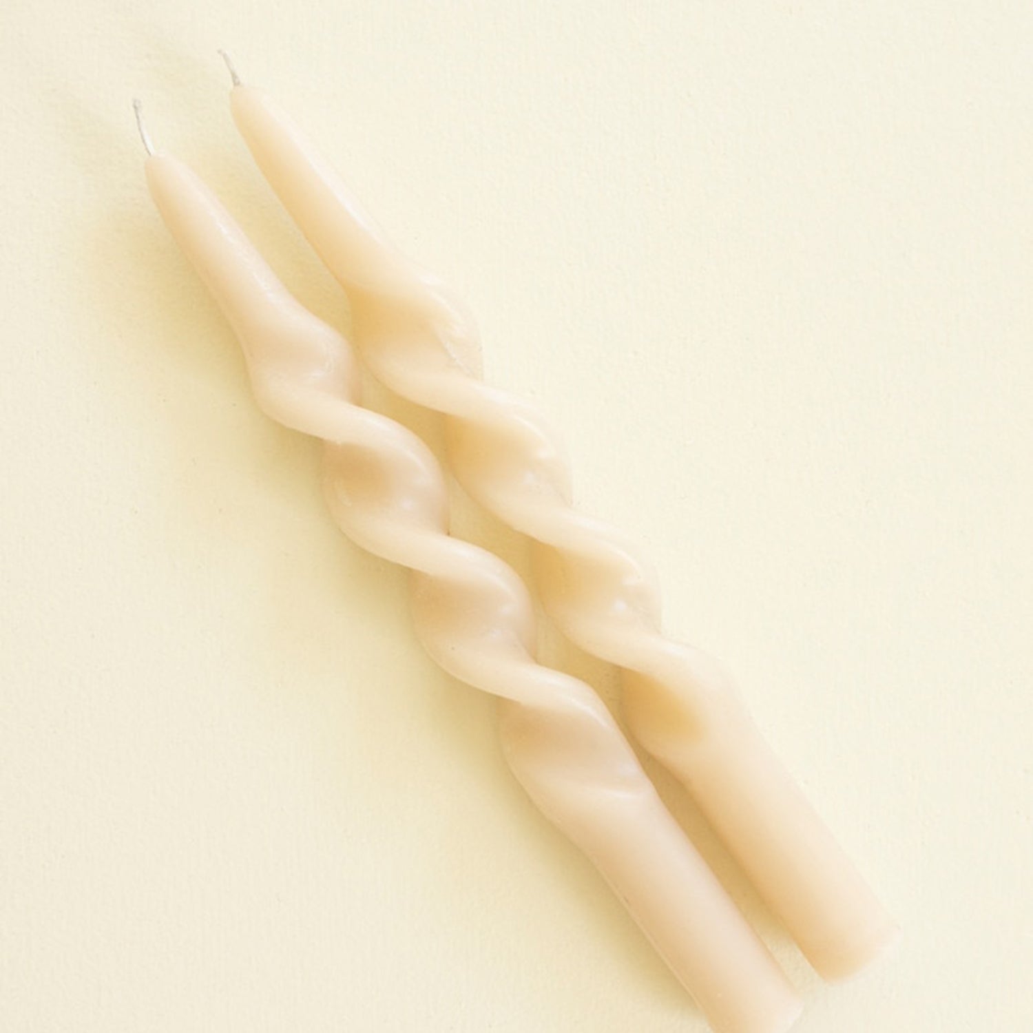 Spiral Ivory Taper Candle Set of 2