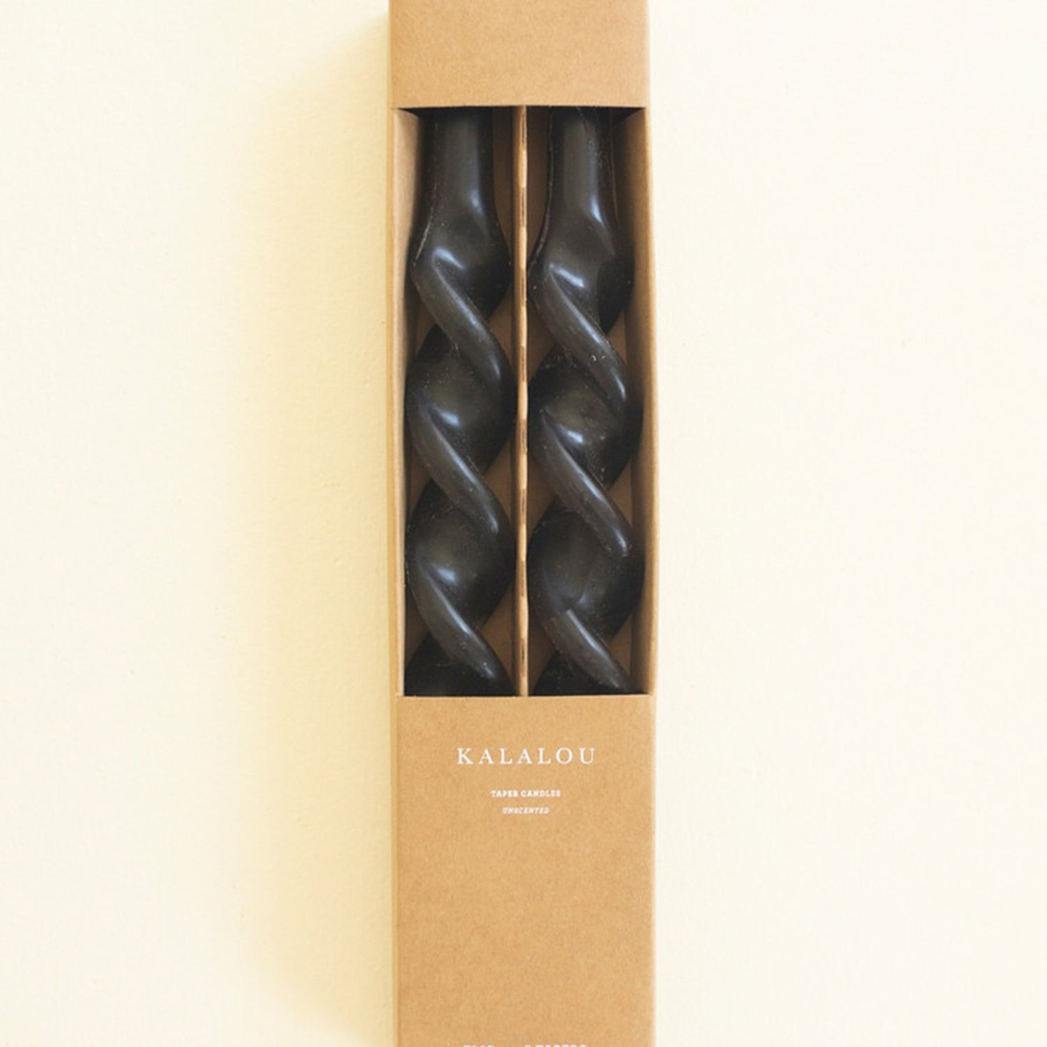 Spiral Black Taper Candle Set of 2