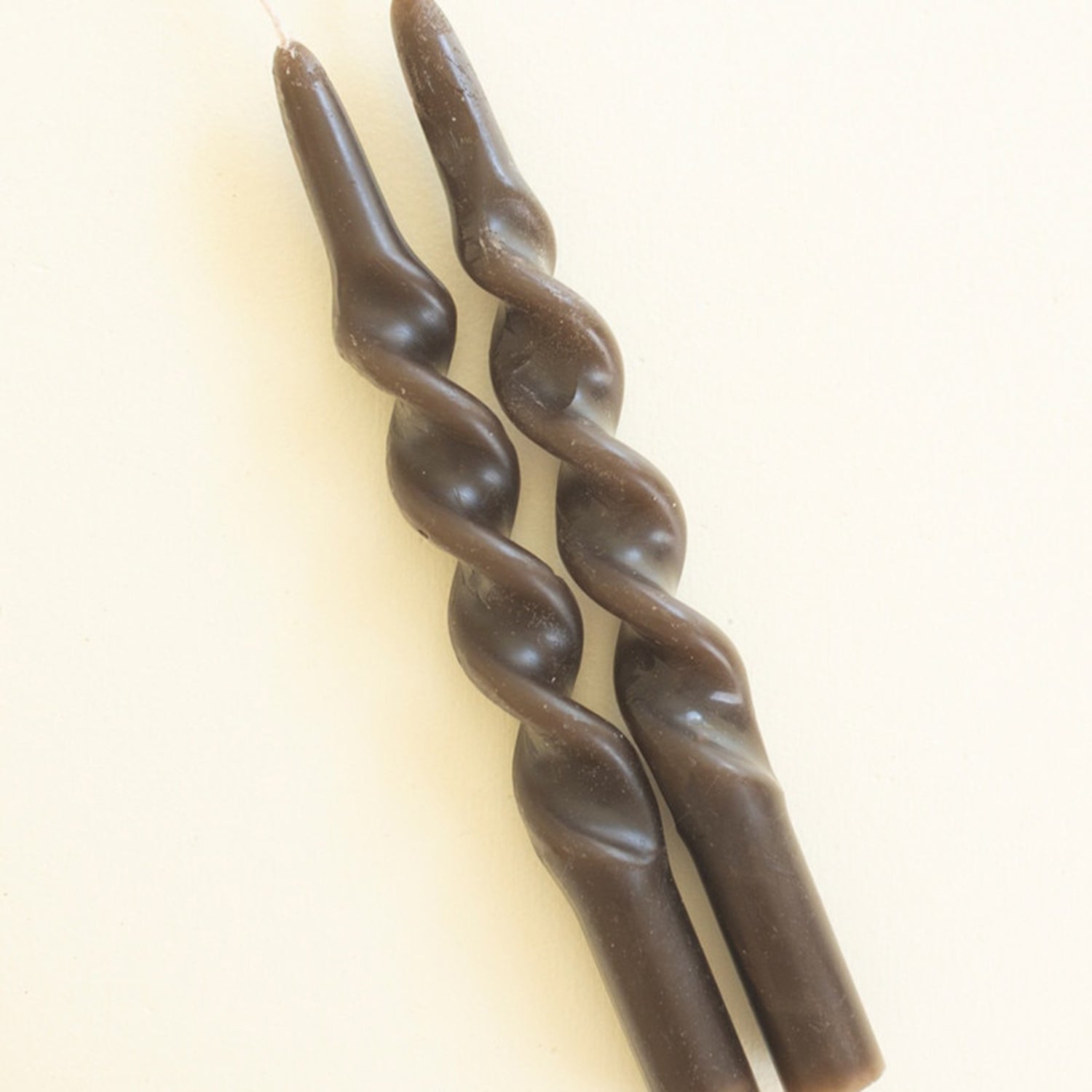 Spiral Chocolate Taper Candle Set of 2