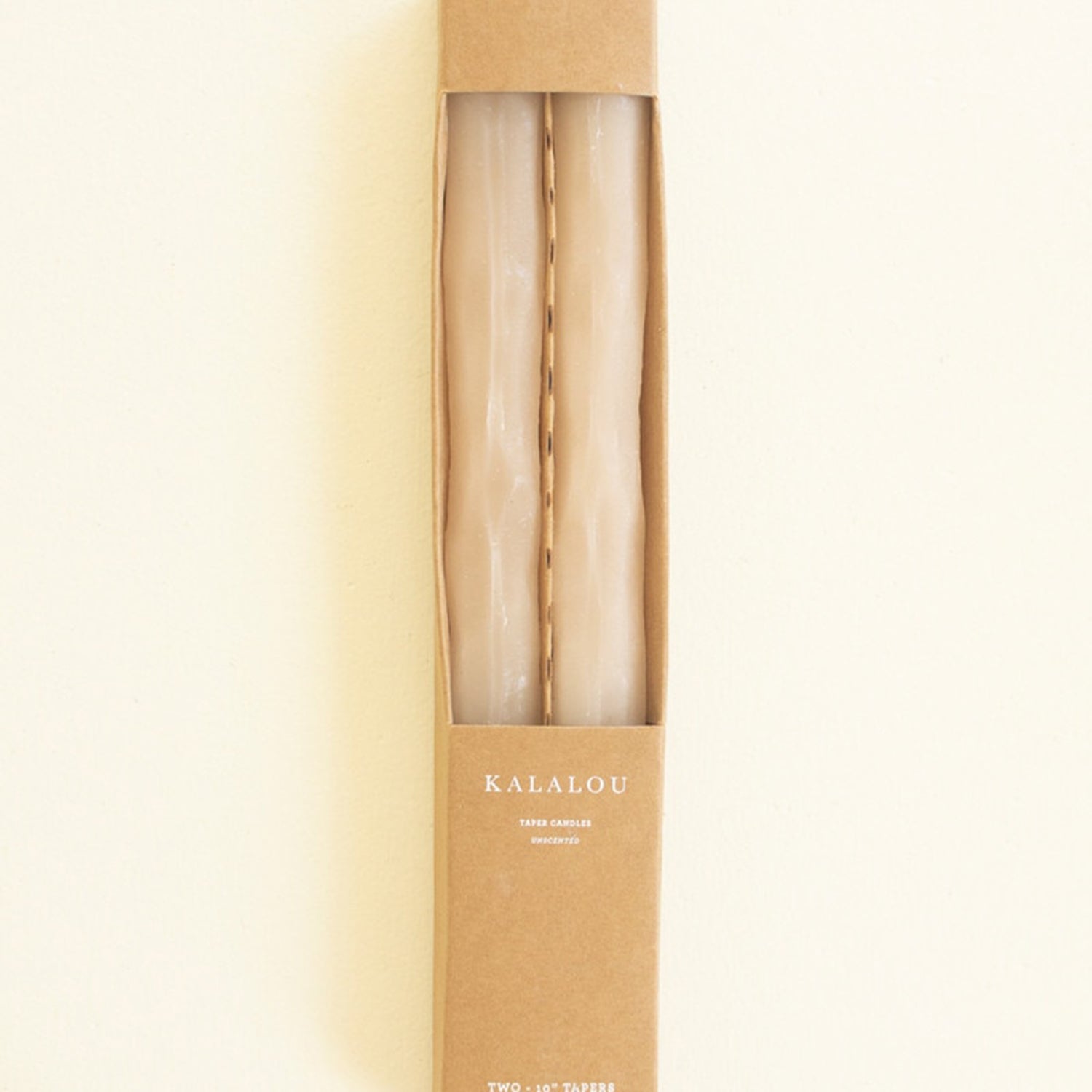 Rustic Diamond Ivory Taper Candle Set of 2