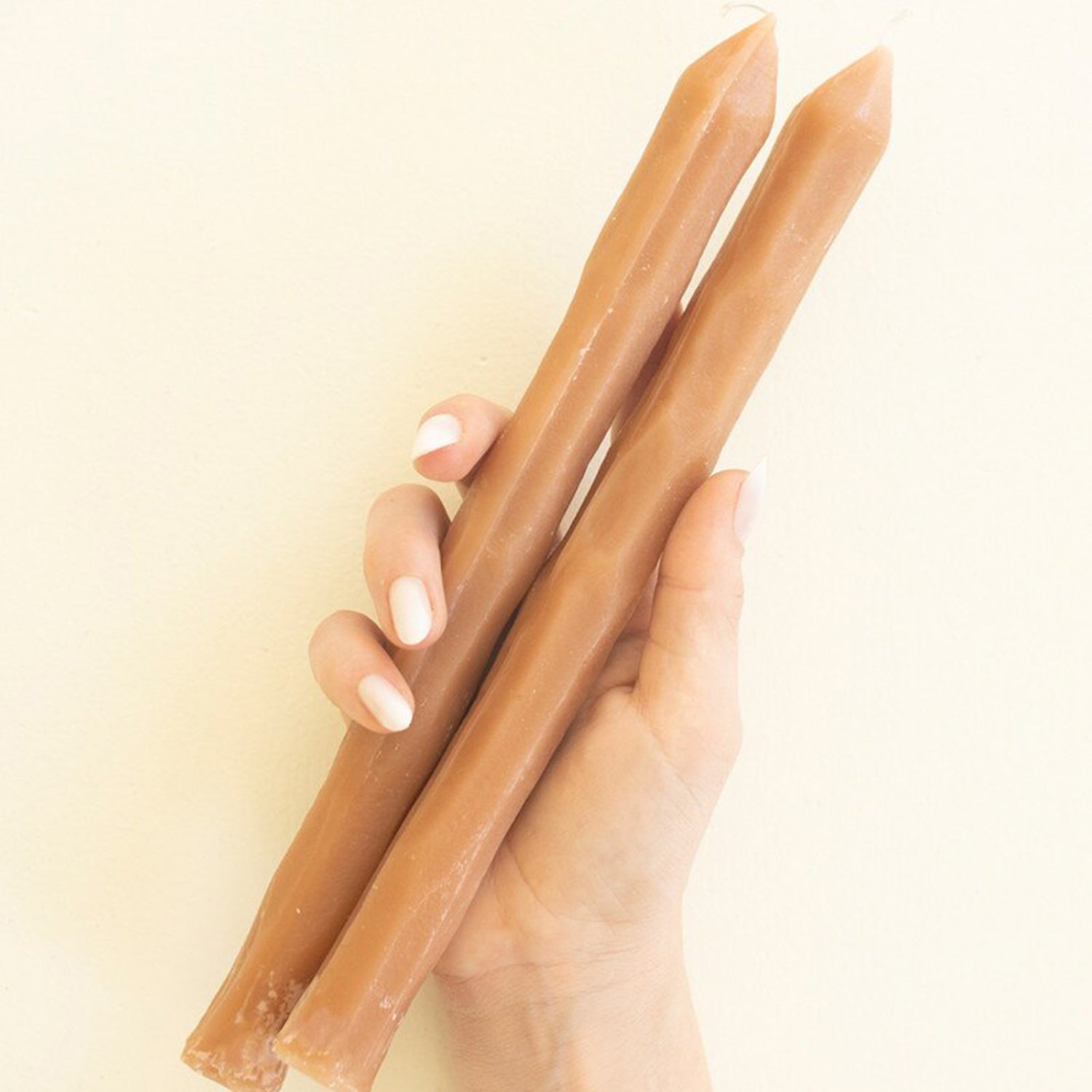 Rustic Diamond Rust Taper Candle Set of 2