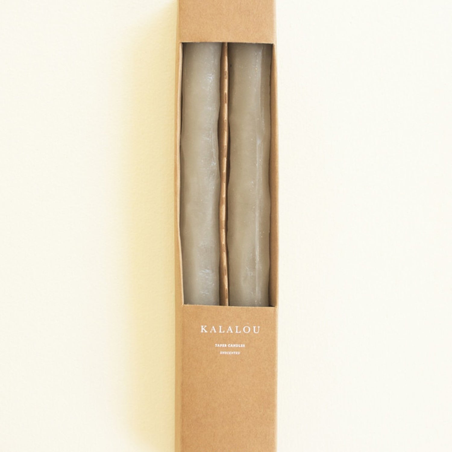 Rustic Diamond Taupe Taper Candle Set of 2