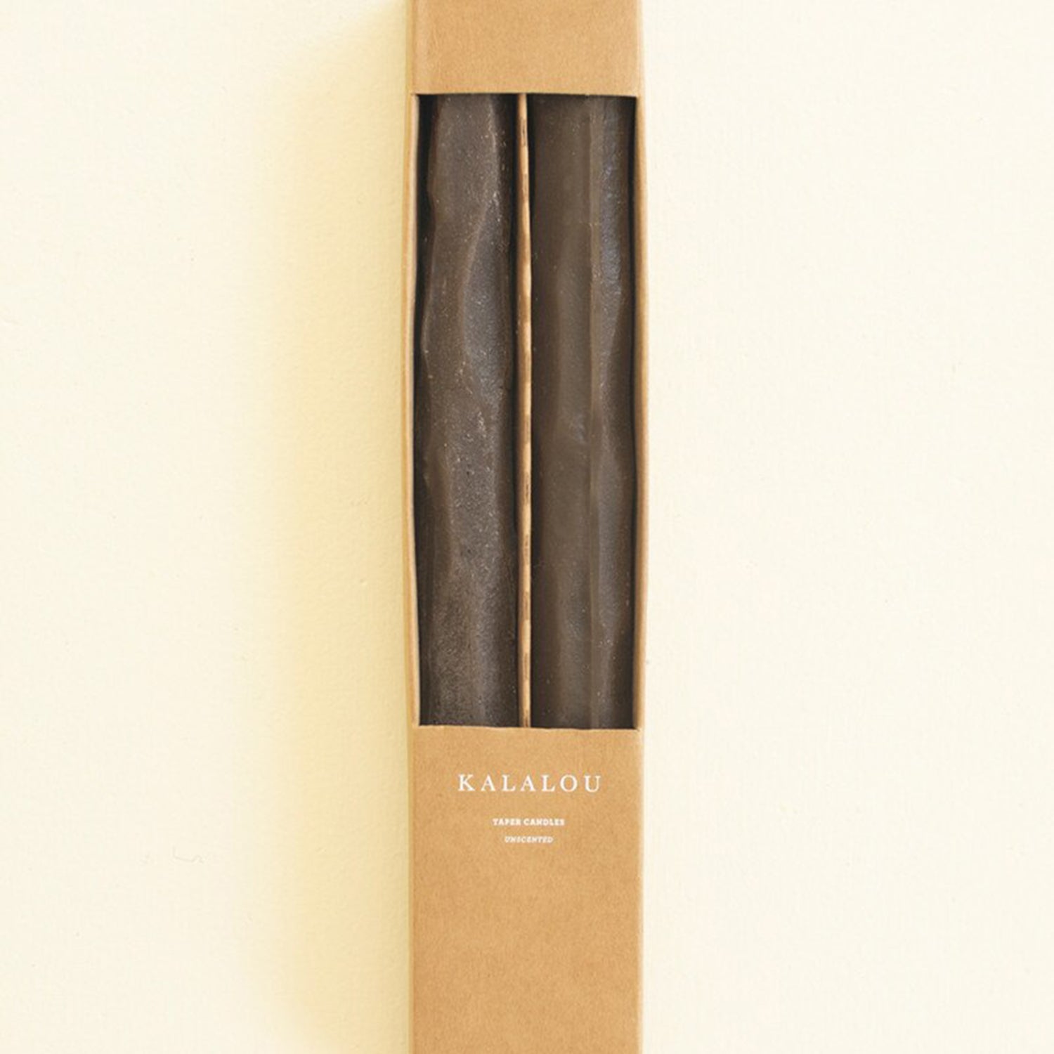 Rustic Diamond Chocolate Taper Candle Set of 2