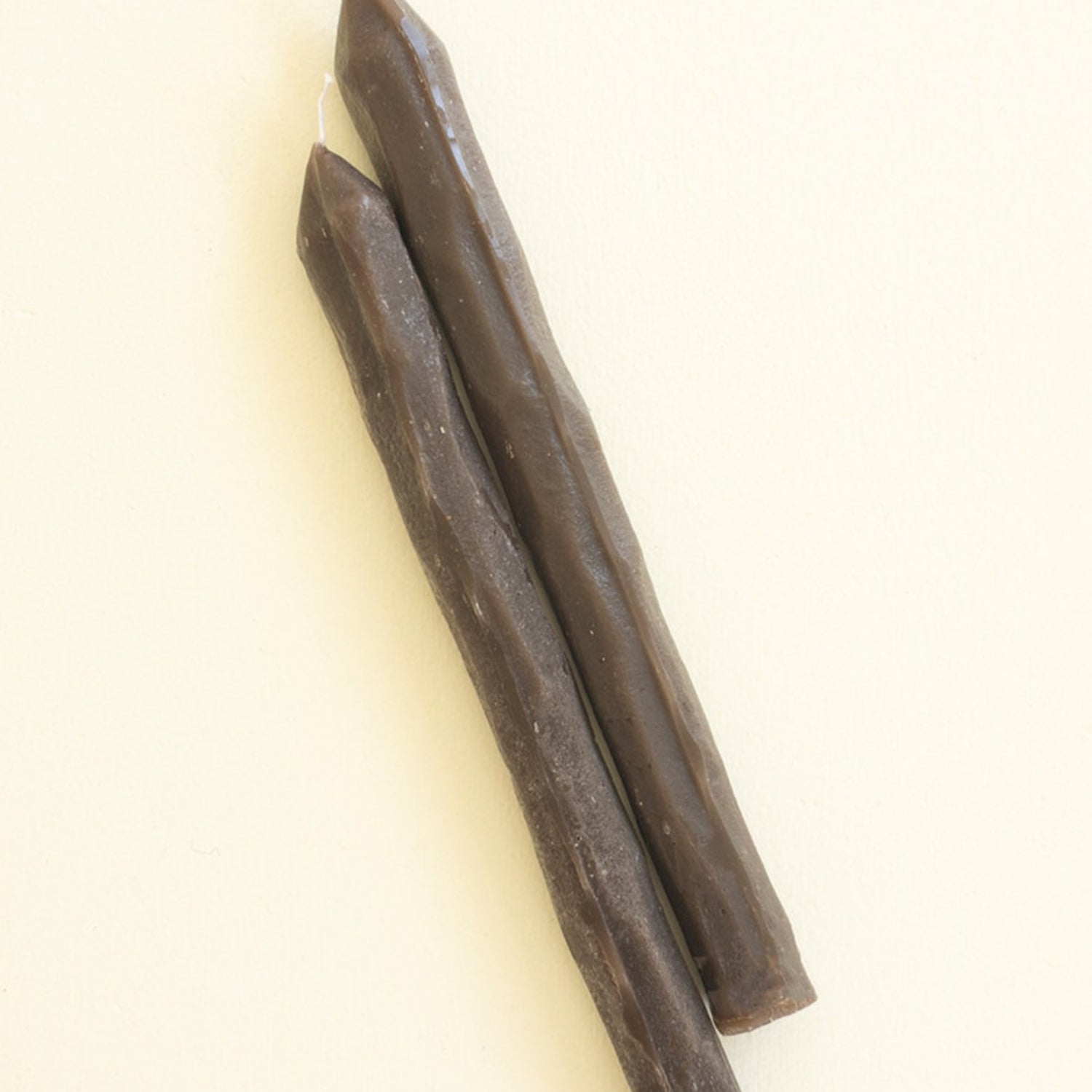Rustic Diamond Chocolate Taper Candle Set of 2
