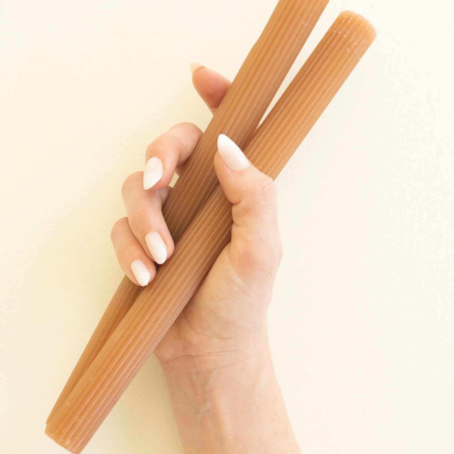 Ribbed Rust Taper Candle Set of 2