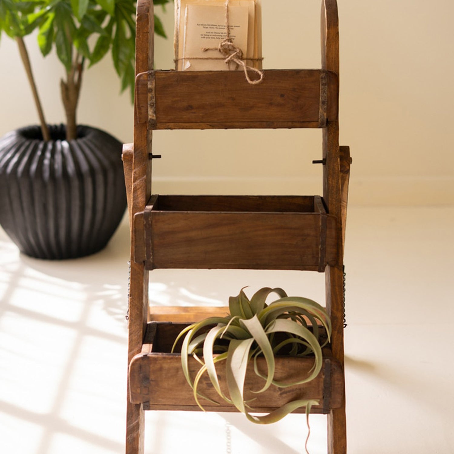 Three Tiered Wooden Brick Mold Display Stand