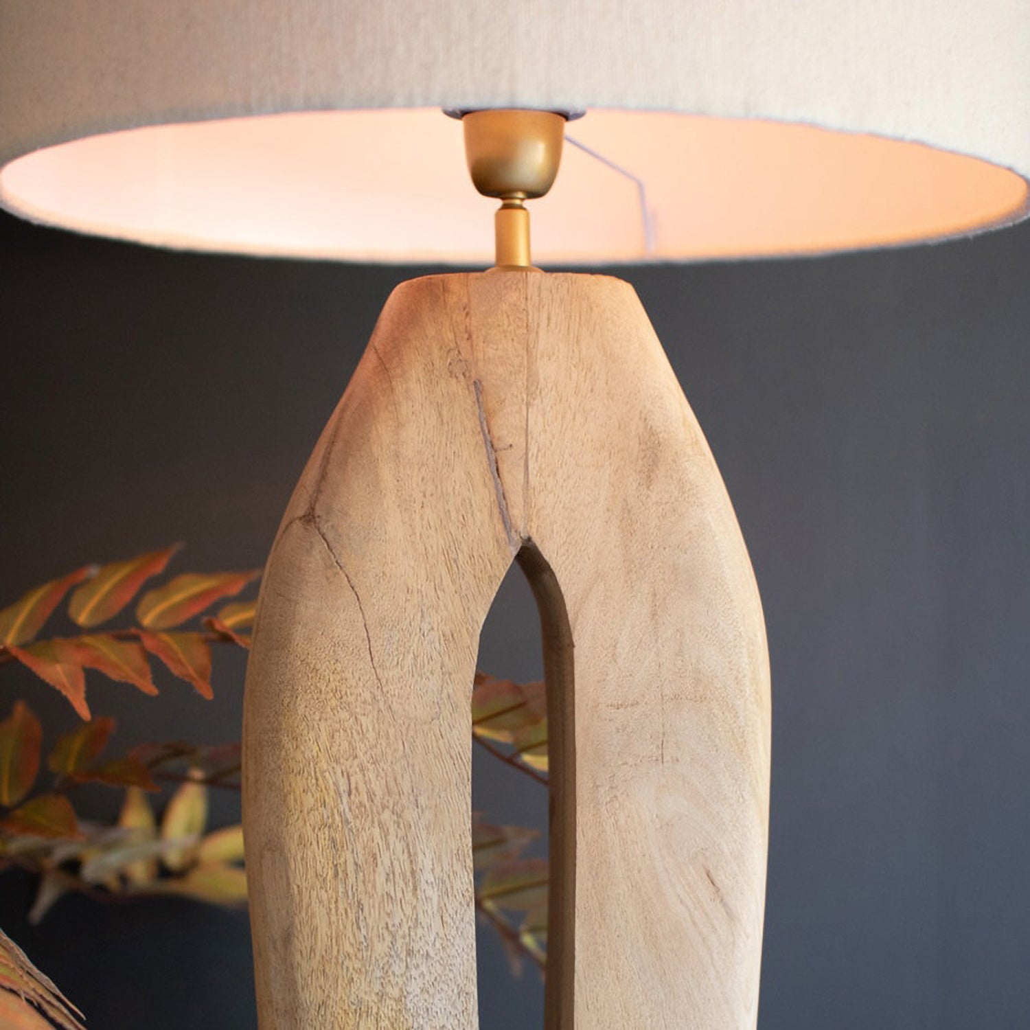 Tall Oval Wooden Floor Lamp