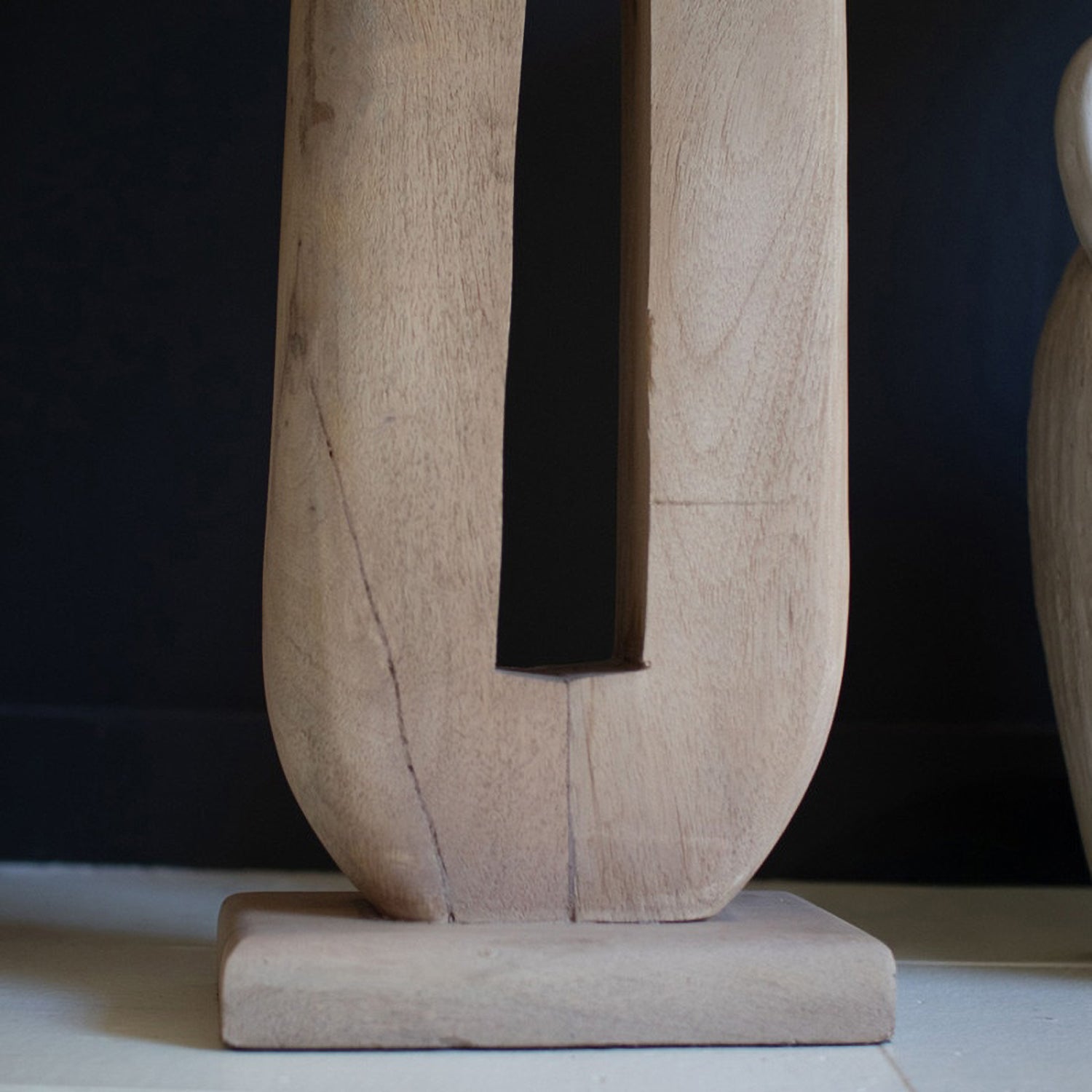 Tall Oval Wooden Floor Lamp