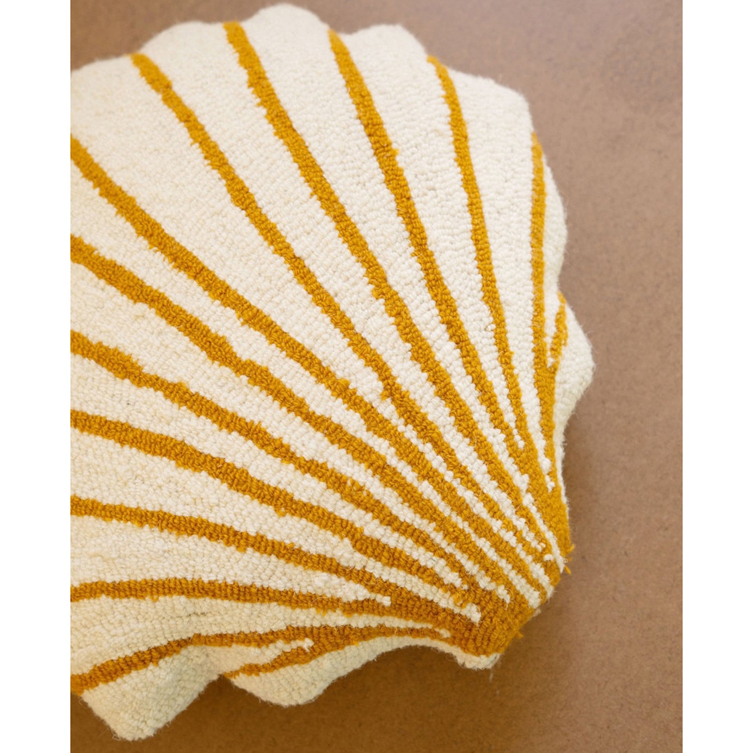 Scallop Shell Hand-Hooked Pillow