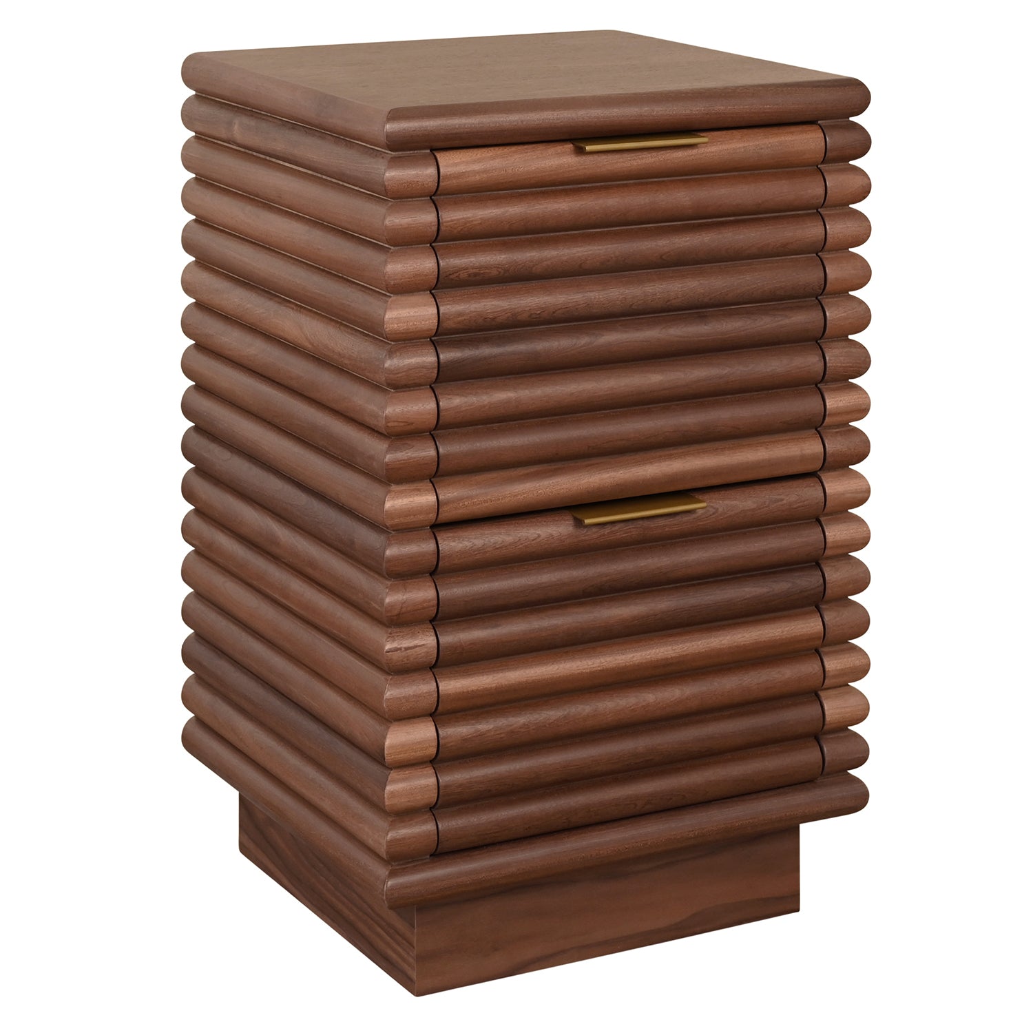 Worlds Away Nayla Walnut Two Drawer Side Table