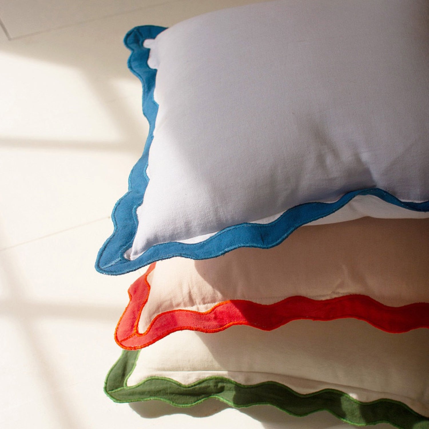 Ruffle Edge Throw Pillow Set of 3