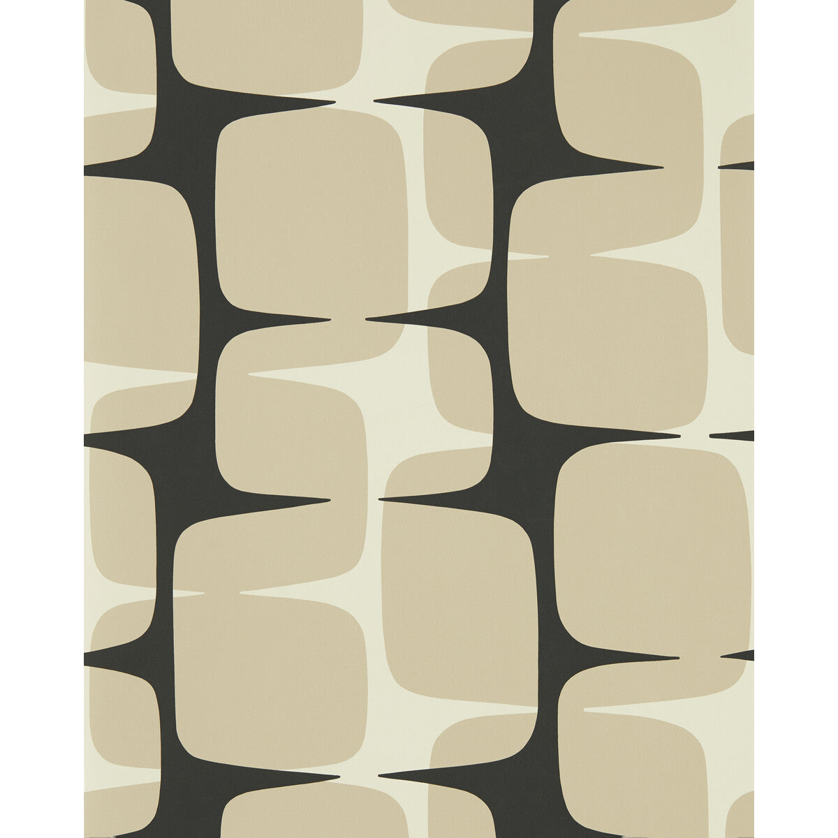 Scion x Kravet Going Lohko Powder/Liquorice Wallpaper