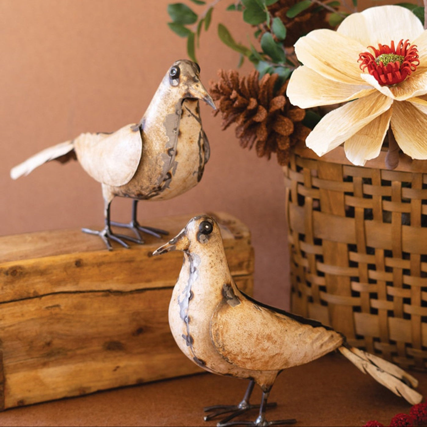 Recycled Metal Dove Set of 2