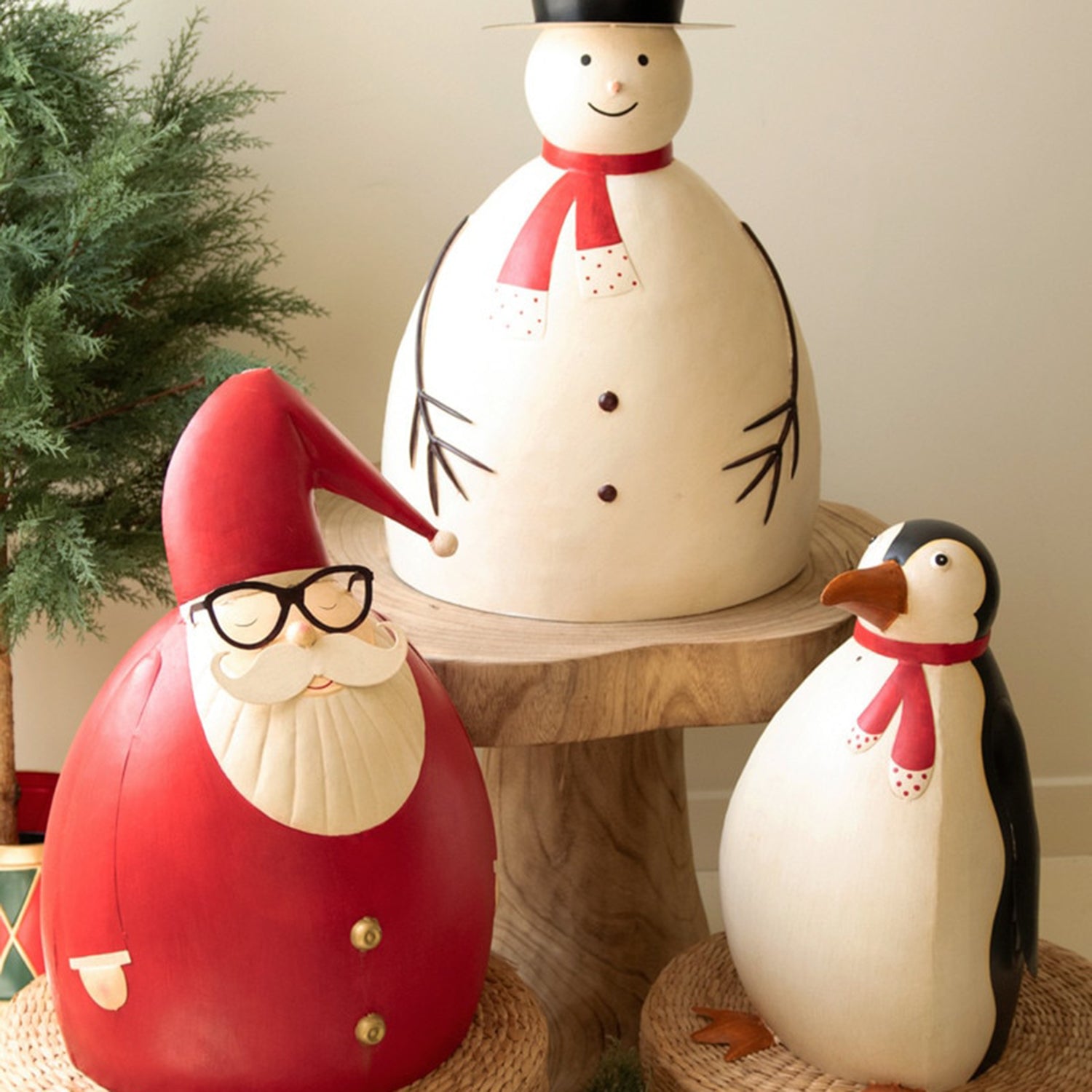 Painted Metal Penguin