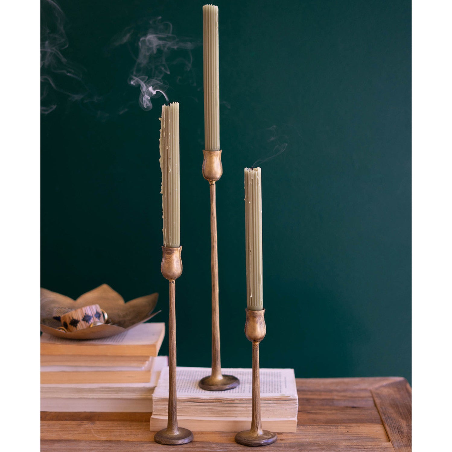 Copper Taper Candle Holder Set of 3