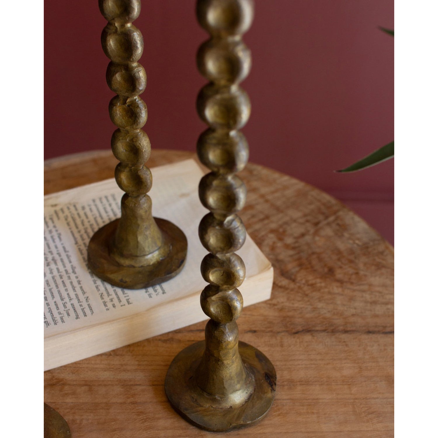 Antique Brass Taper Candle Holder Set of 3
