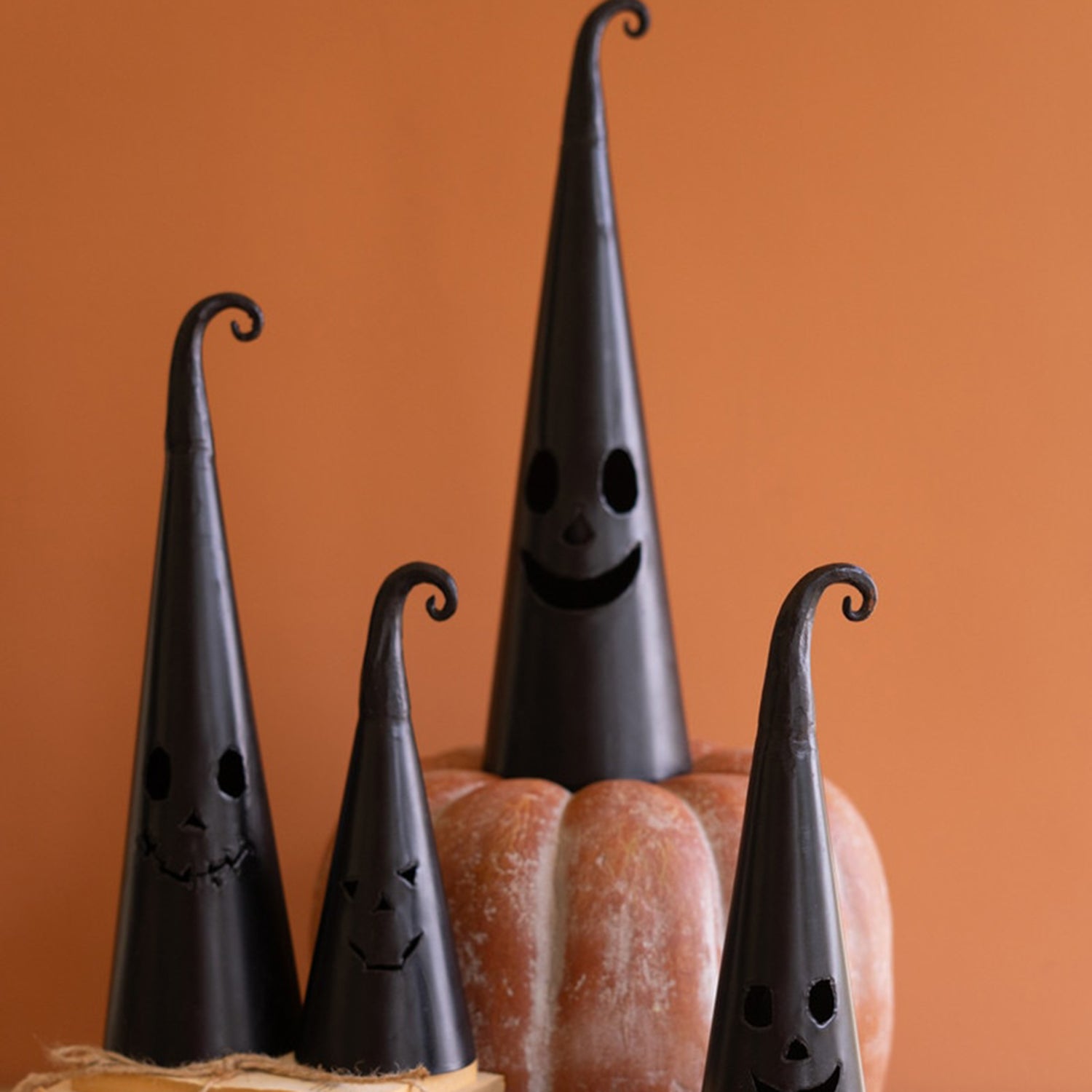 Halloween Hat Jack-O-Lantern Set of 4