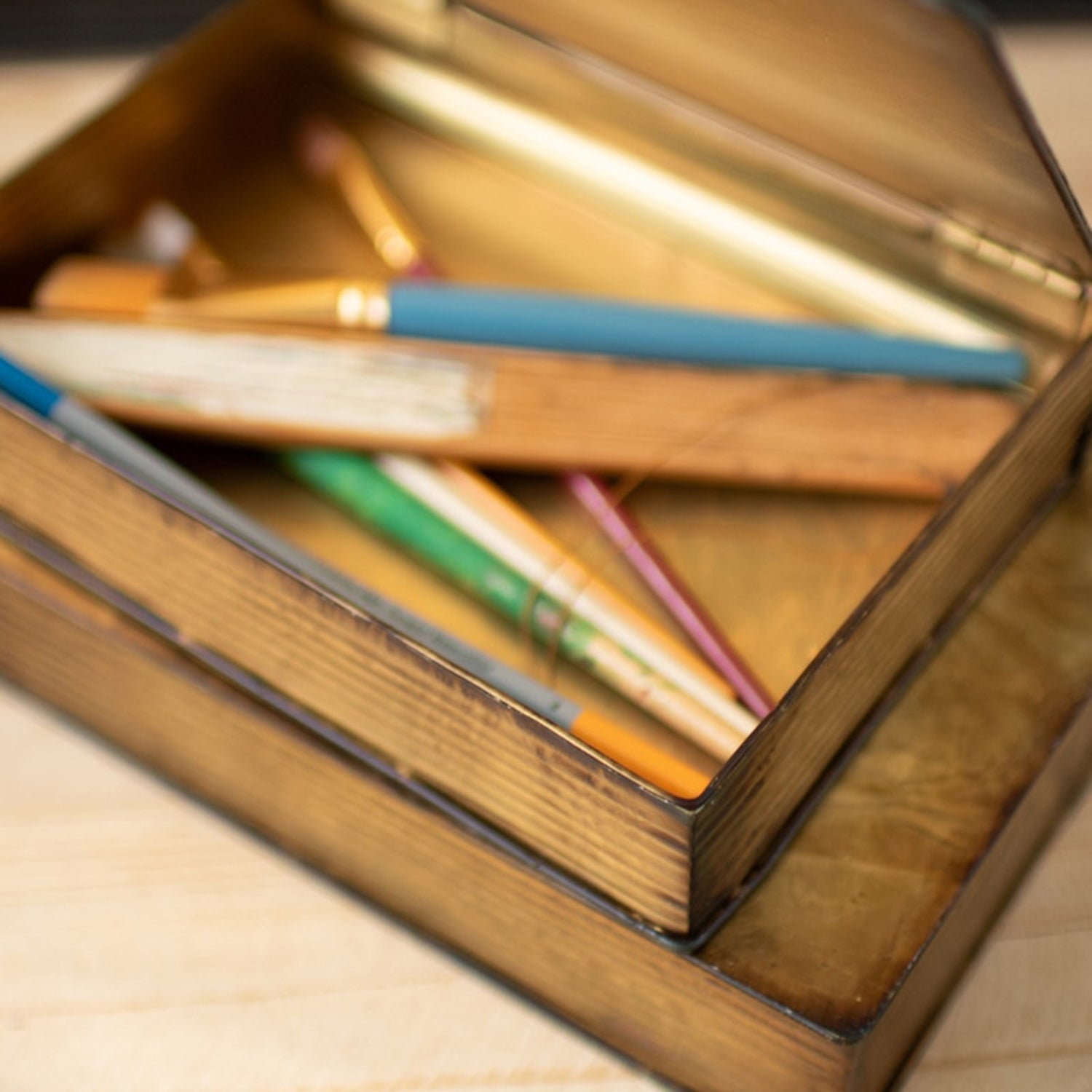 Antique Brass Book Box Set of 2