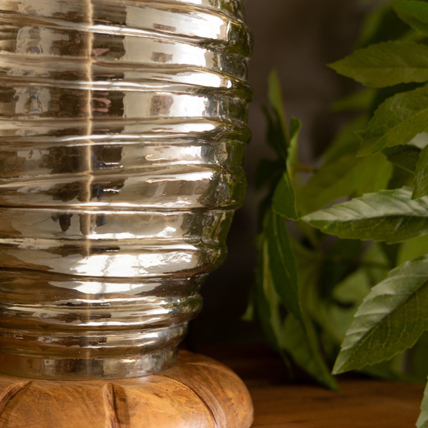 Gloria Glass and Wood Table Lamp