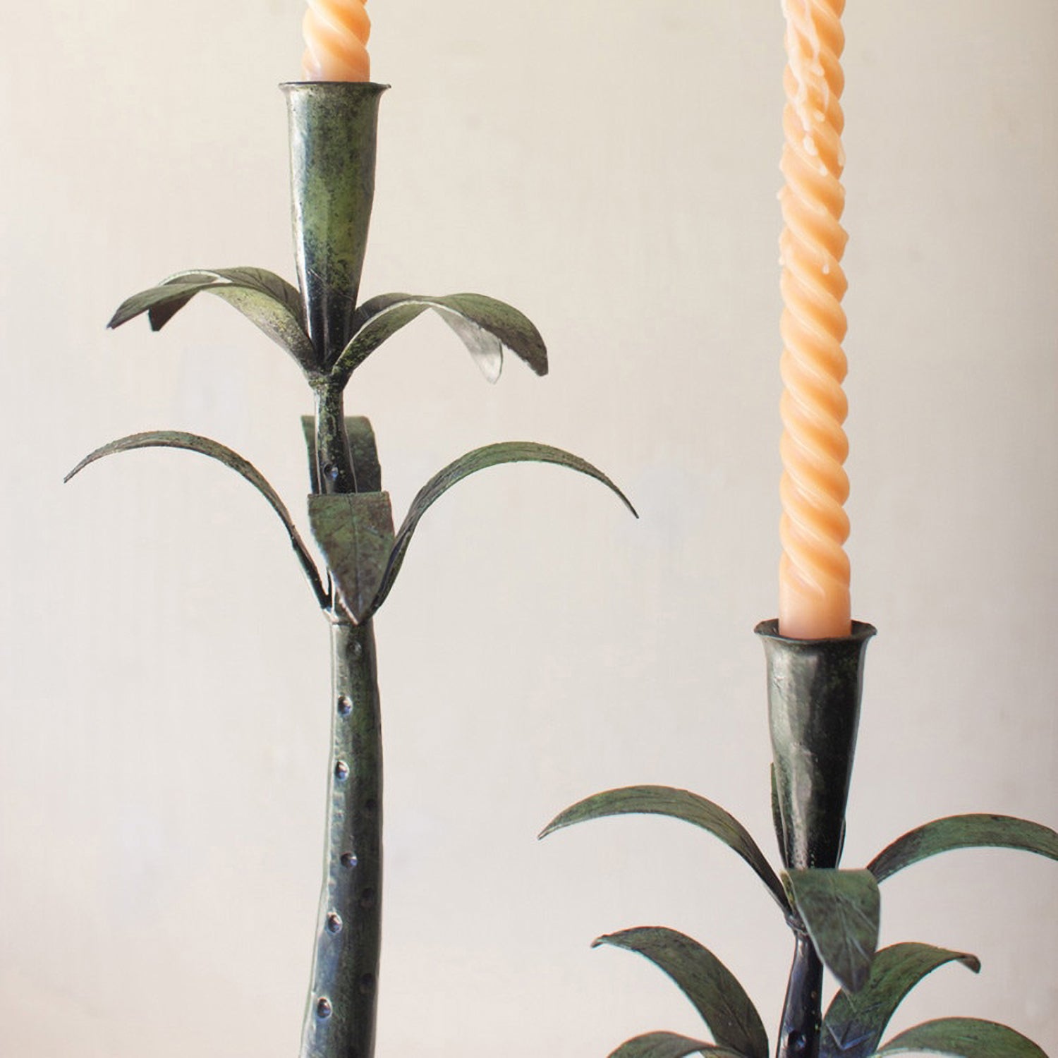 Palm Tree Taper Candle Holder Set of 3