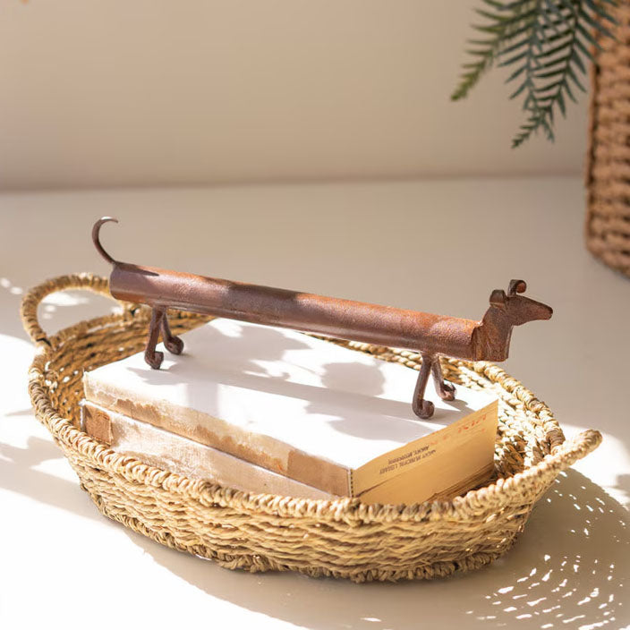 Hand-Forged Iron Dog Sculpture