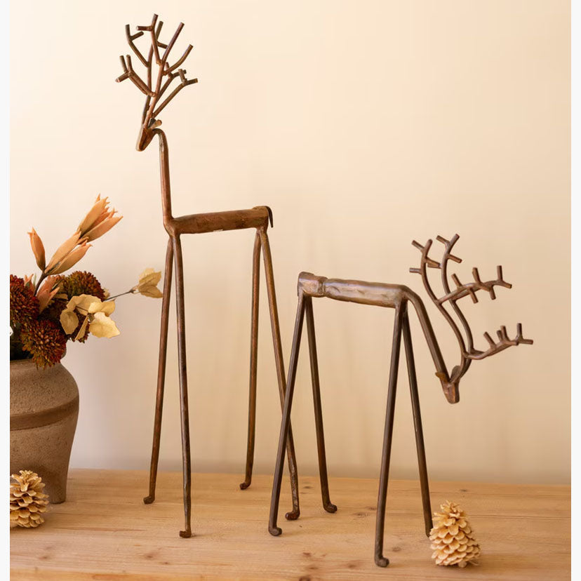 Forged-Iron Deer Set of 2