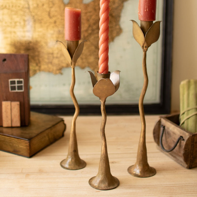 Tulips Taper Candle Holder Set of 3