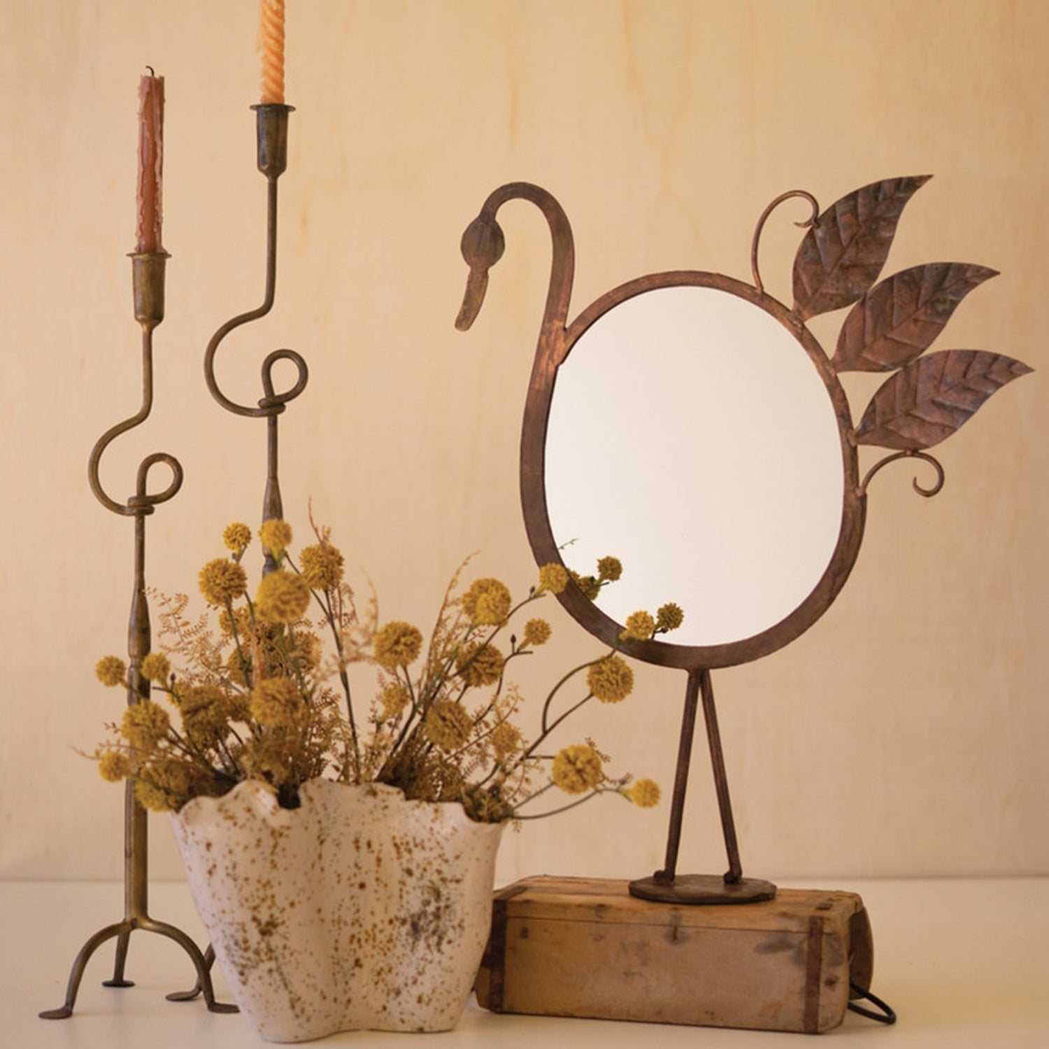 Iron Swan Table Top Mirror