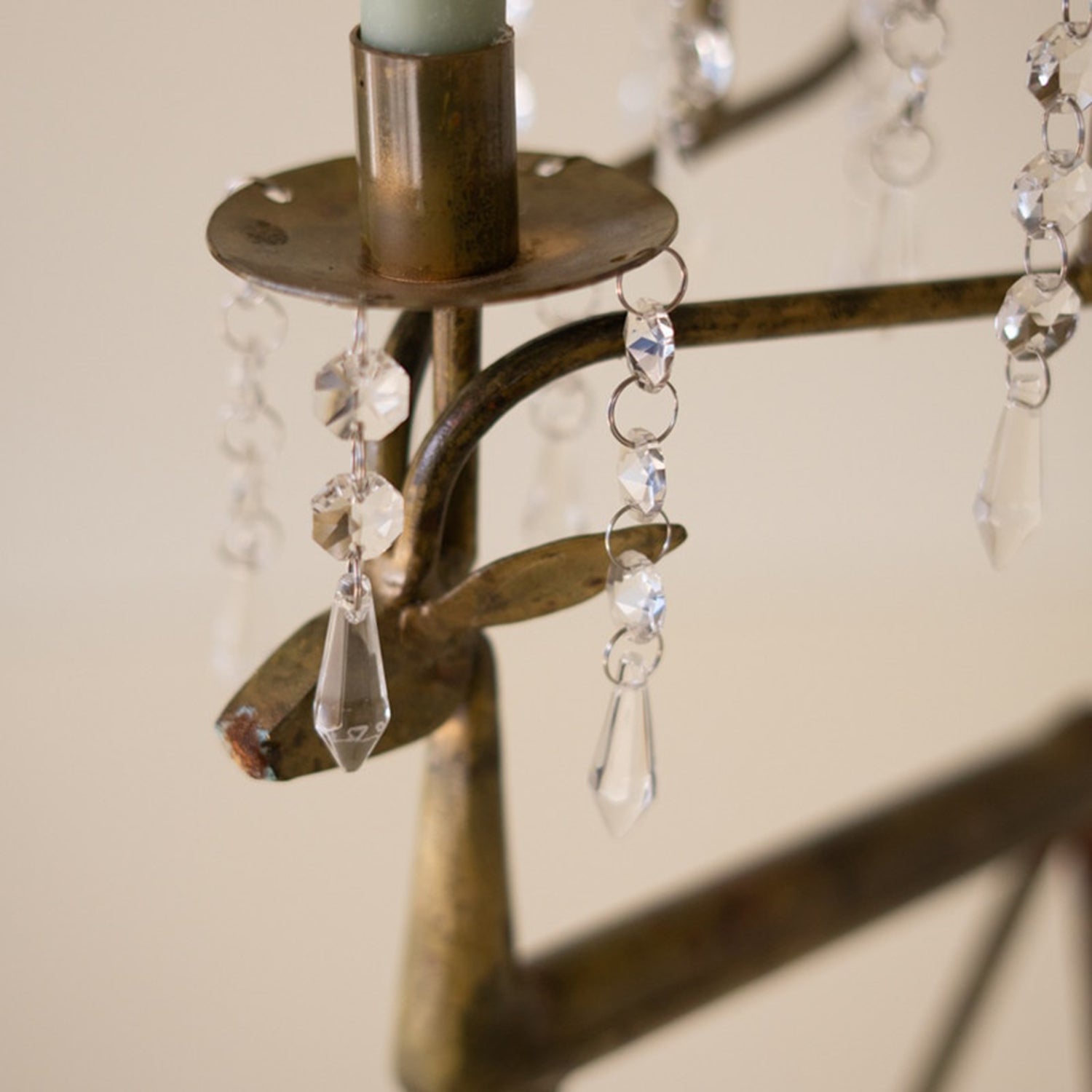 Iron Deer Taper Candelabra Holder with Gems