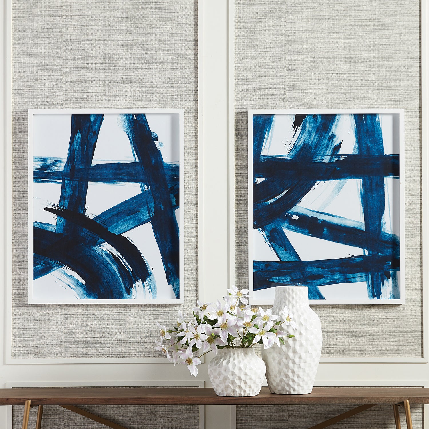 Indigo Abstracts Framed Art Set of 2