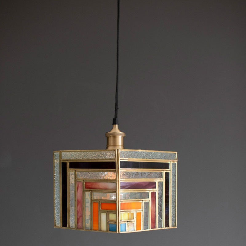 Square Stained Glass Pendant