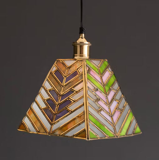Pyramid Stained Glass Pendant