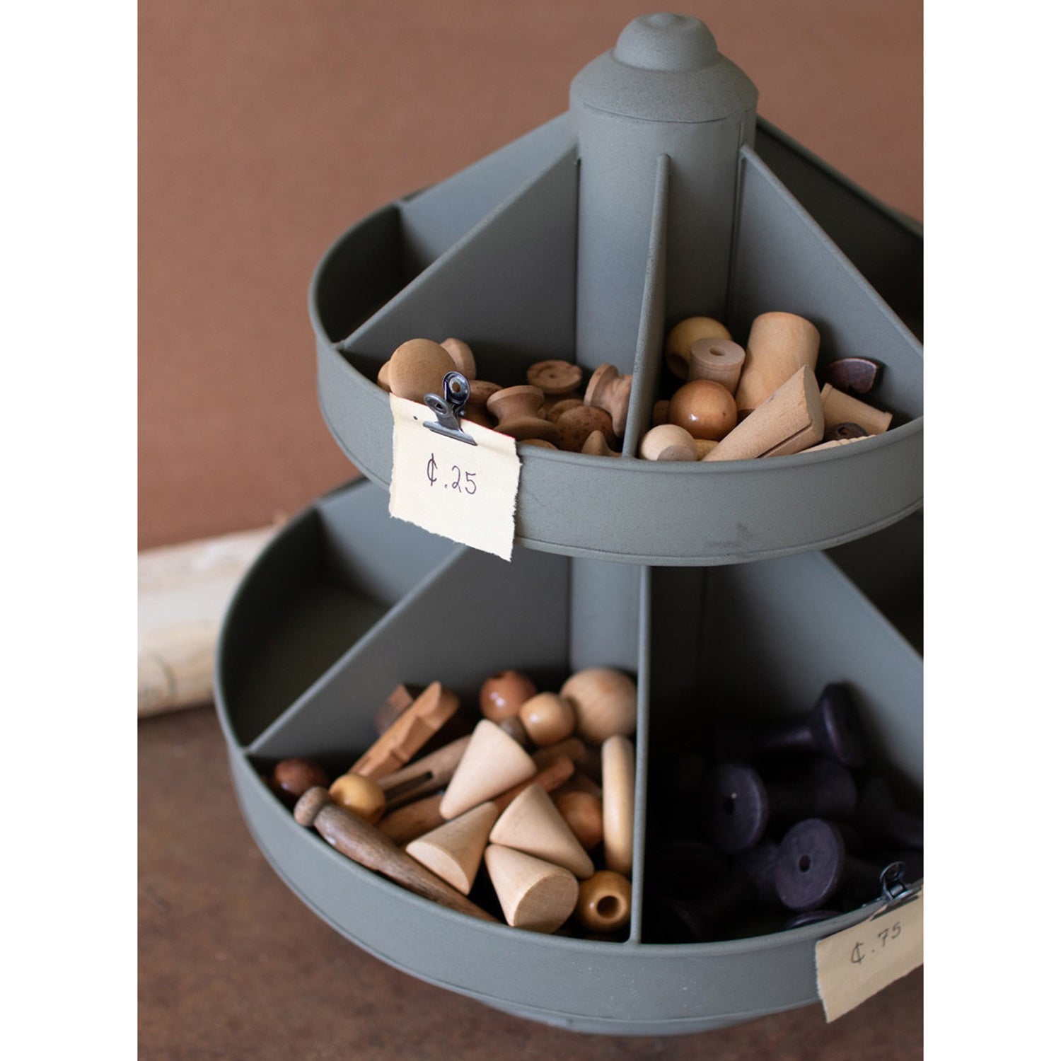 Two-Tiered Round Metal Rotating Organizer