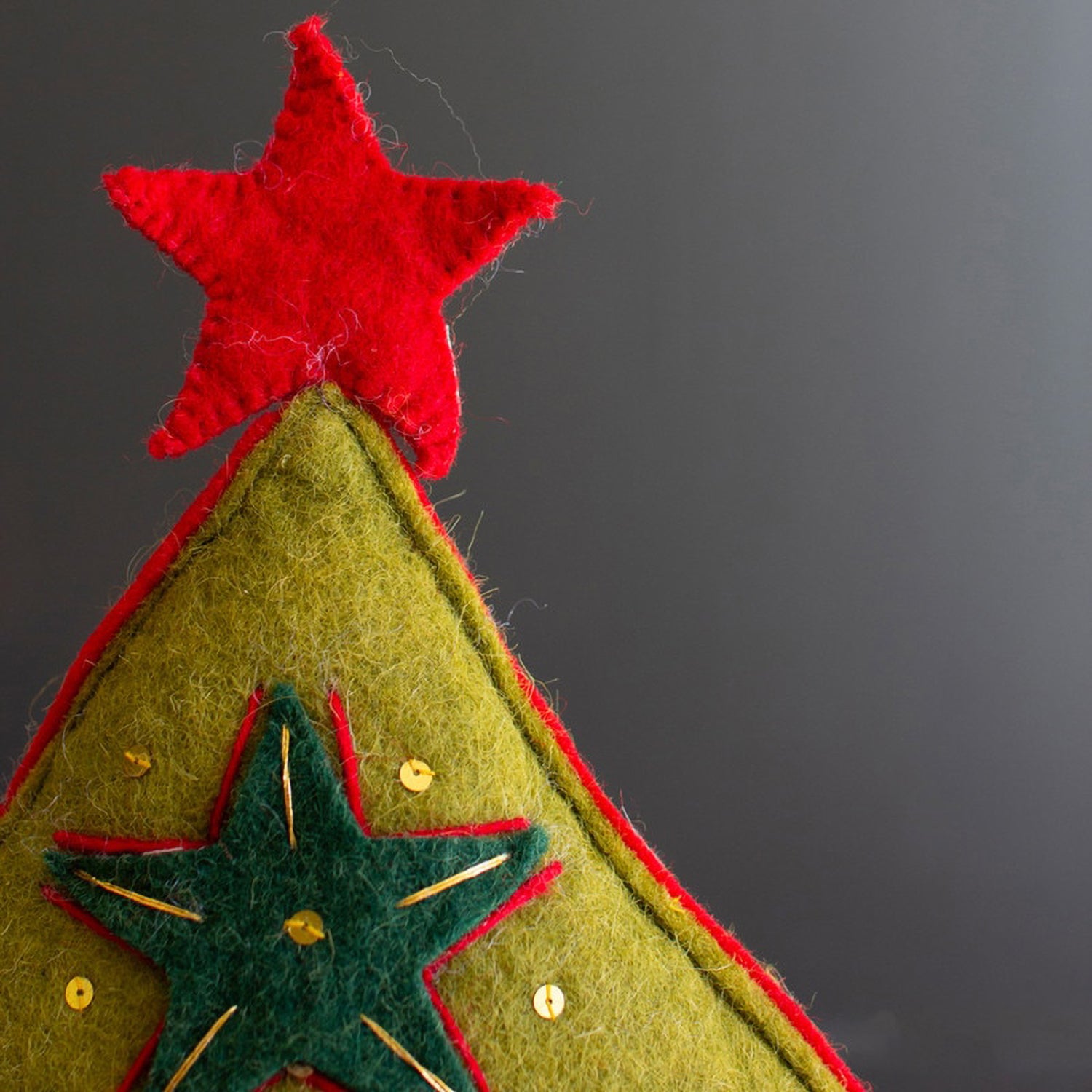 Felt Green Tree Christmas Pillow