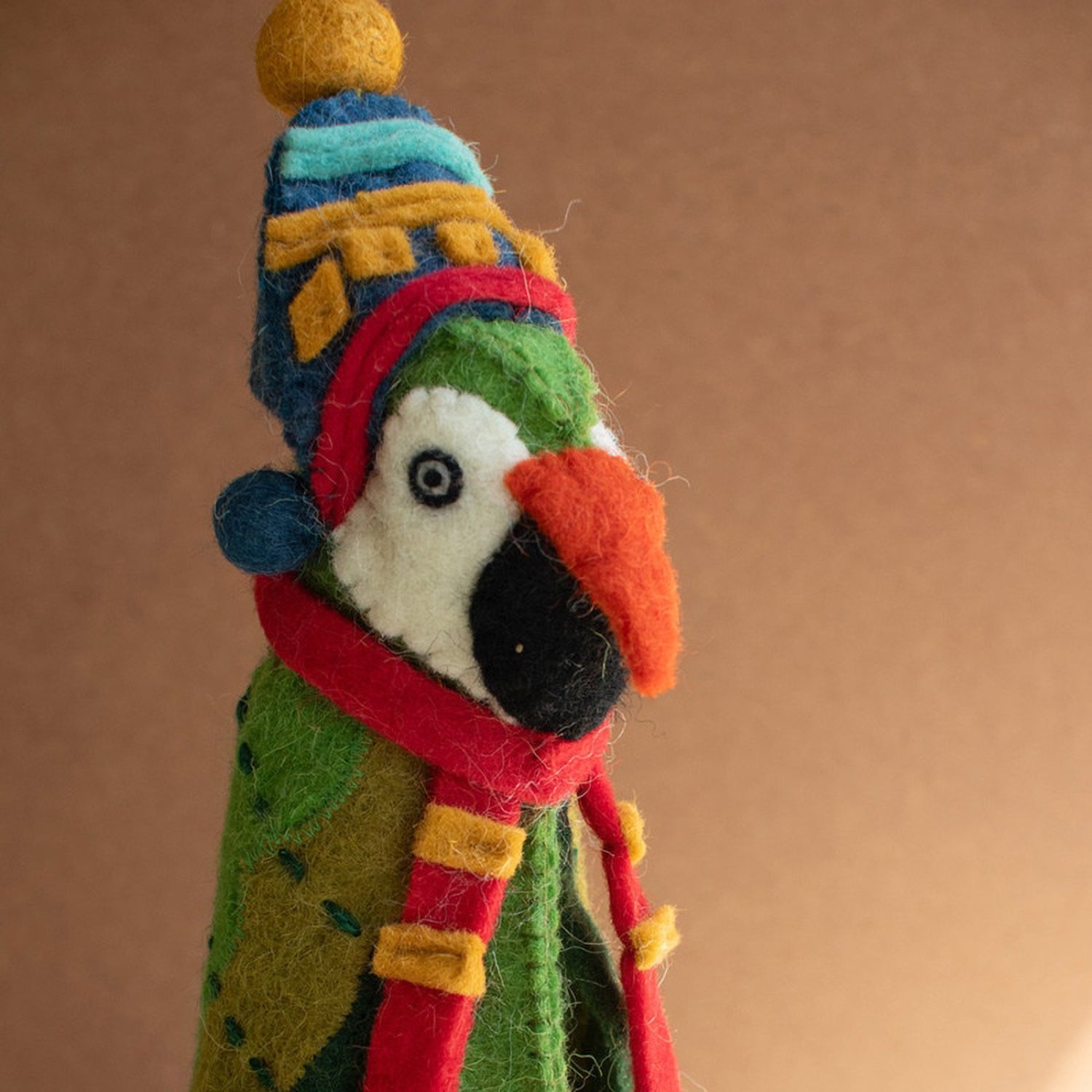 Christmas Parrot Felt Bottle Topper Set of 4