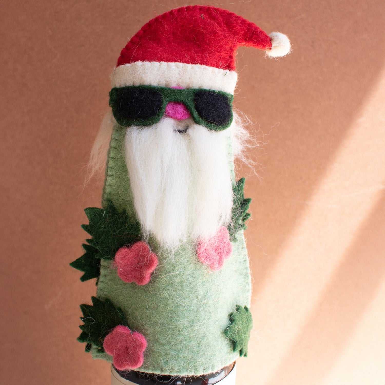 Cool Santa Felt Bottle Topper Set of 4