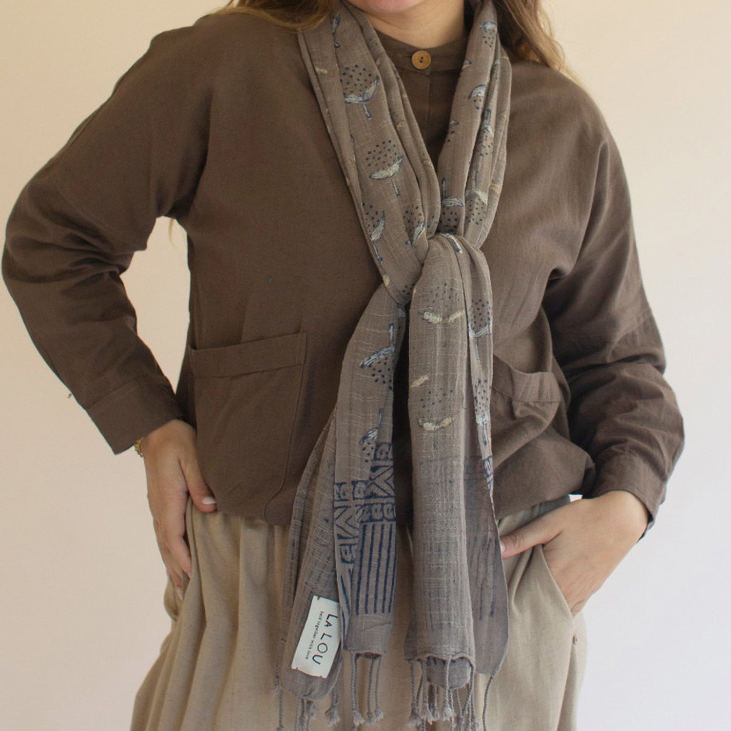 Block-Printed Scarf Set of 4