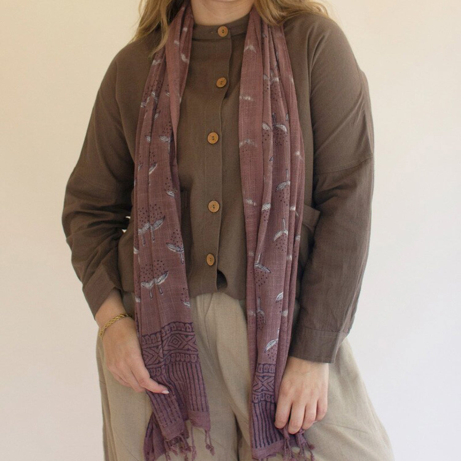 Block-Printed Scarf Set of 4