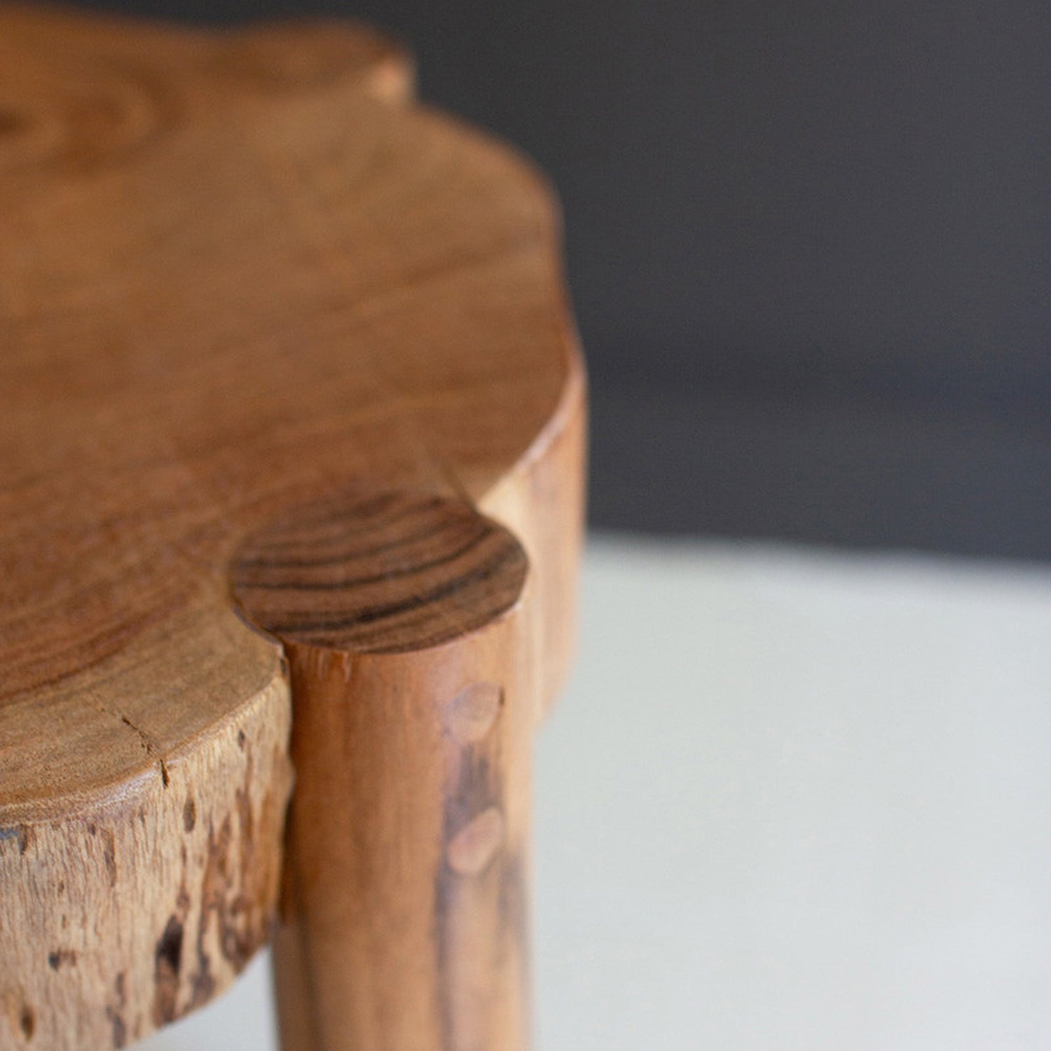 Acacia Wood Live Edge Accent Table Set of 2