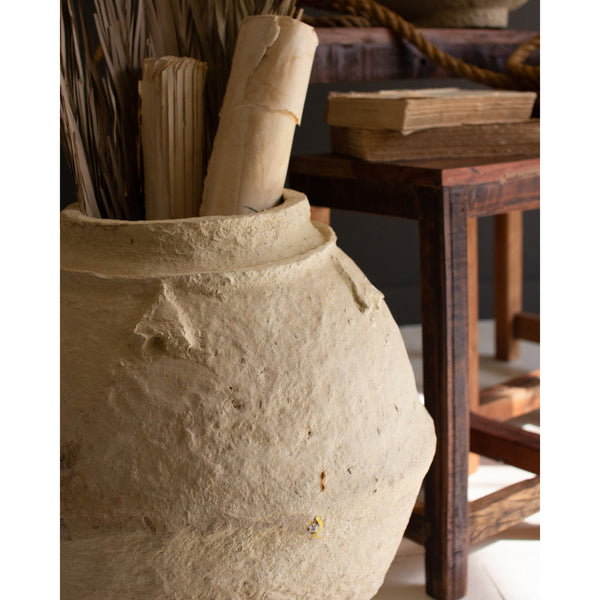 Paper Mache Urn Paynes Gray