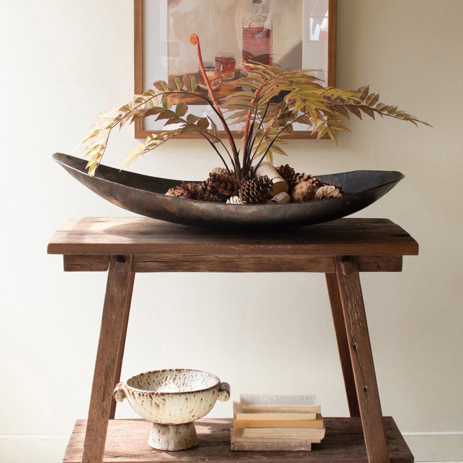 Rustic Iron Oval Bowl