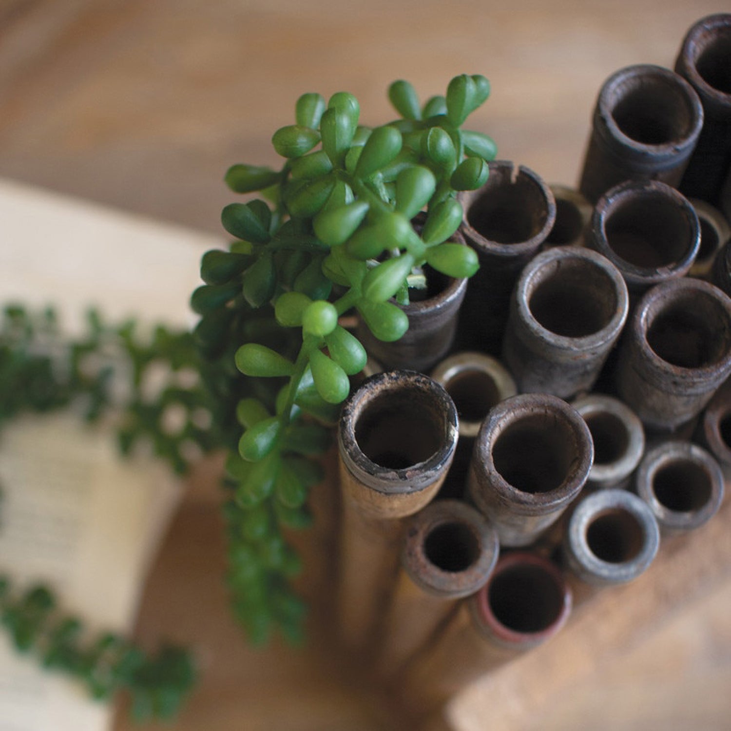 Reclaimed Wooden Thread Spool Art