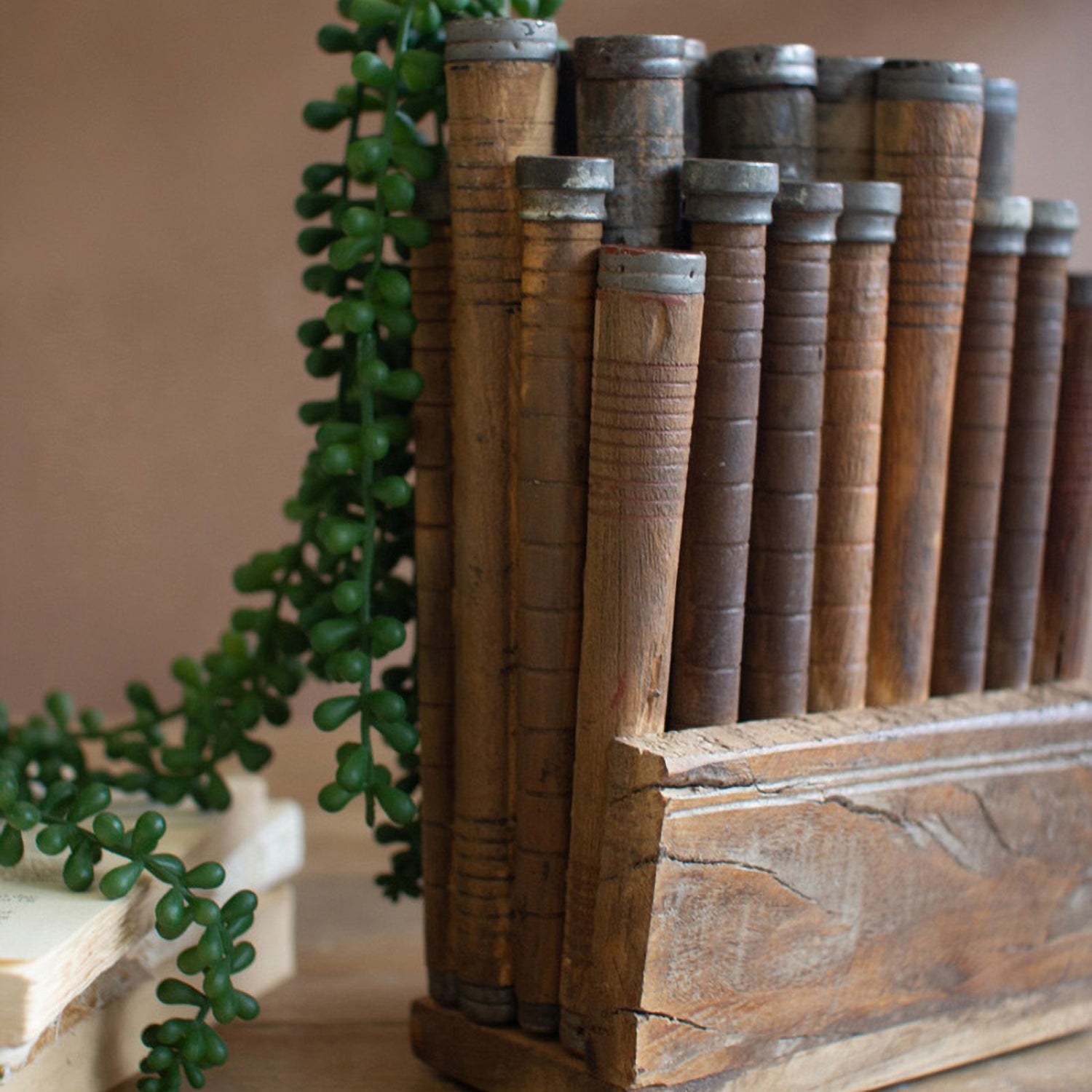 Reclaimed Wooden Thread Spool Art