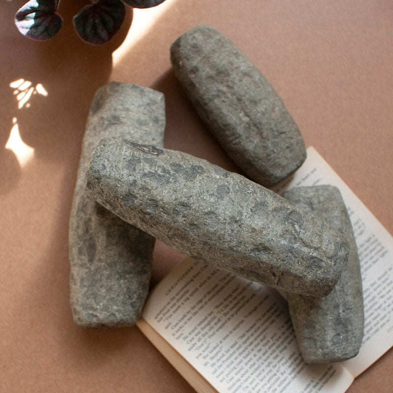 Hand-Carved Stone Pestle Set of 4