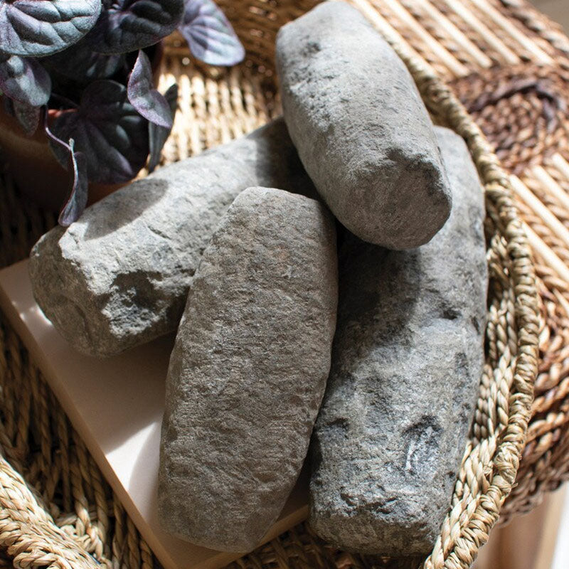 Hand-Carved Stone Pestle Set of 4