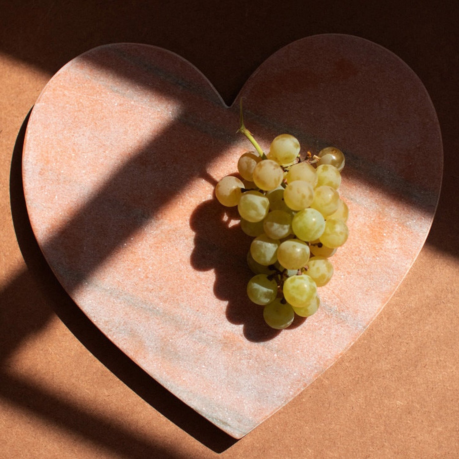 Pink Marble Heart Cheese Board